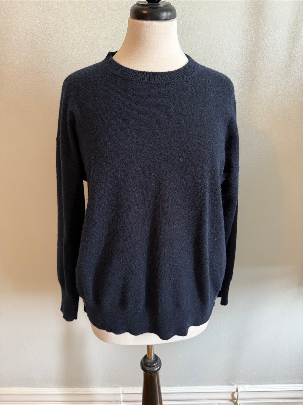 Cashmere Navy Crewneck Sweater